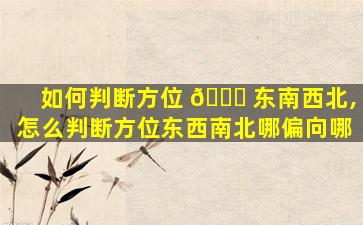 如何判断方位 🍀 东南西北,怎么判断方位东西南北哪偏向哪